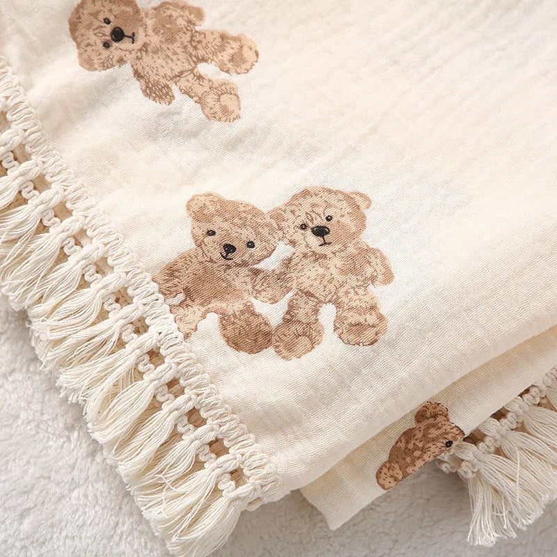 Twinkle Teddy Muslin Wrap